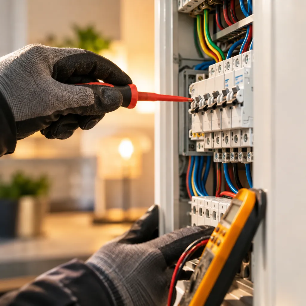 Électricien Wanelect en dépannage électrique sur un tableau à Paris